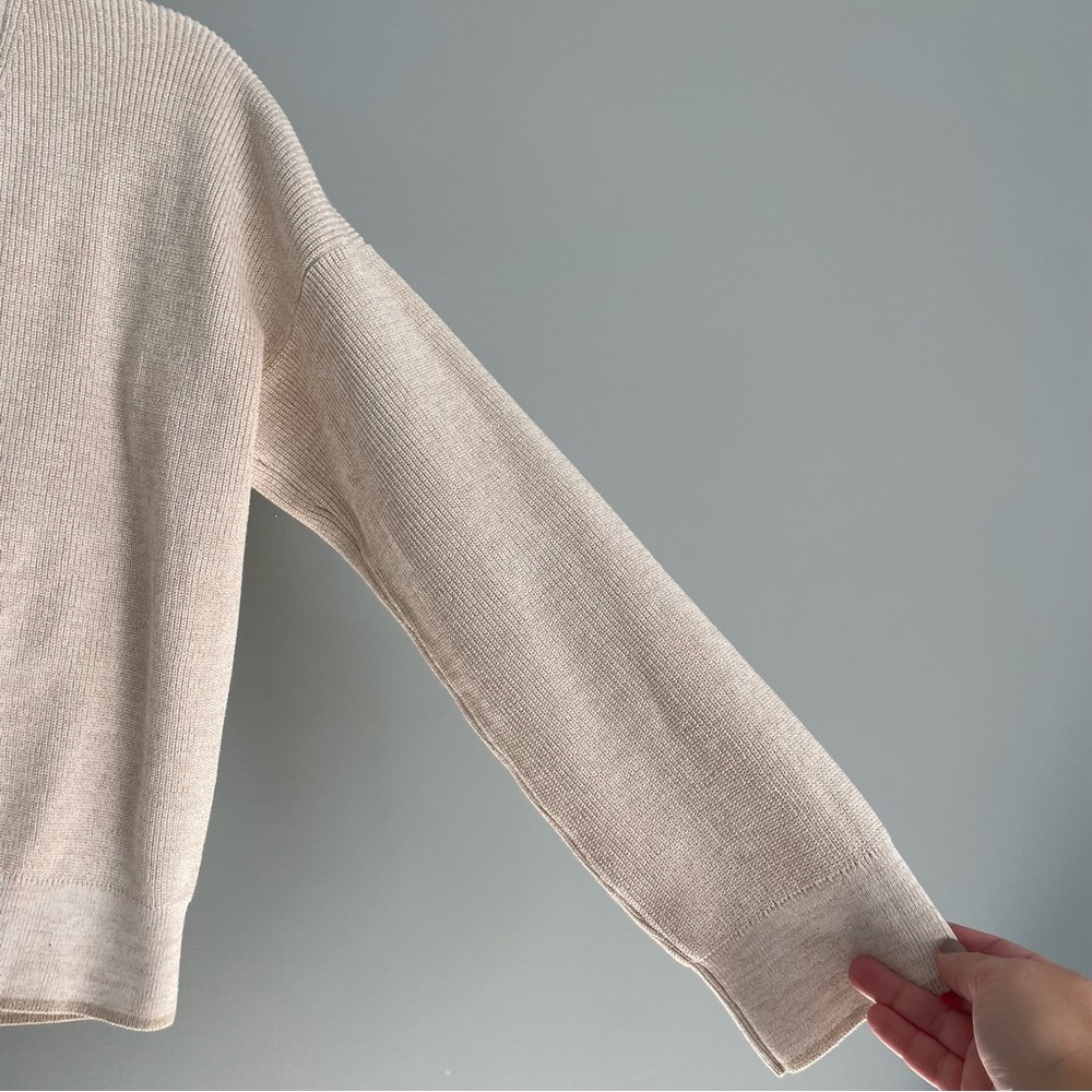 Eleventy Italian Made 100% Cotton Metallic Thread Beige Neutral Knit Cardigan - Picture 7 of 17